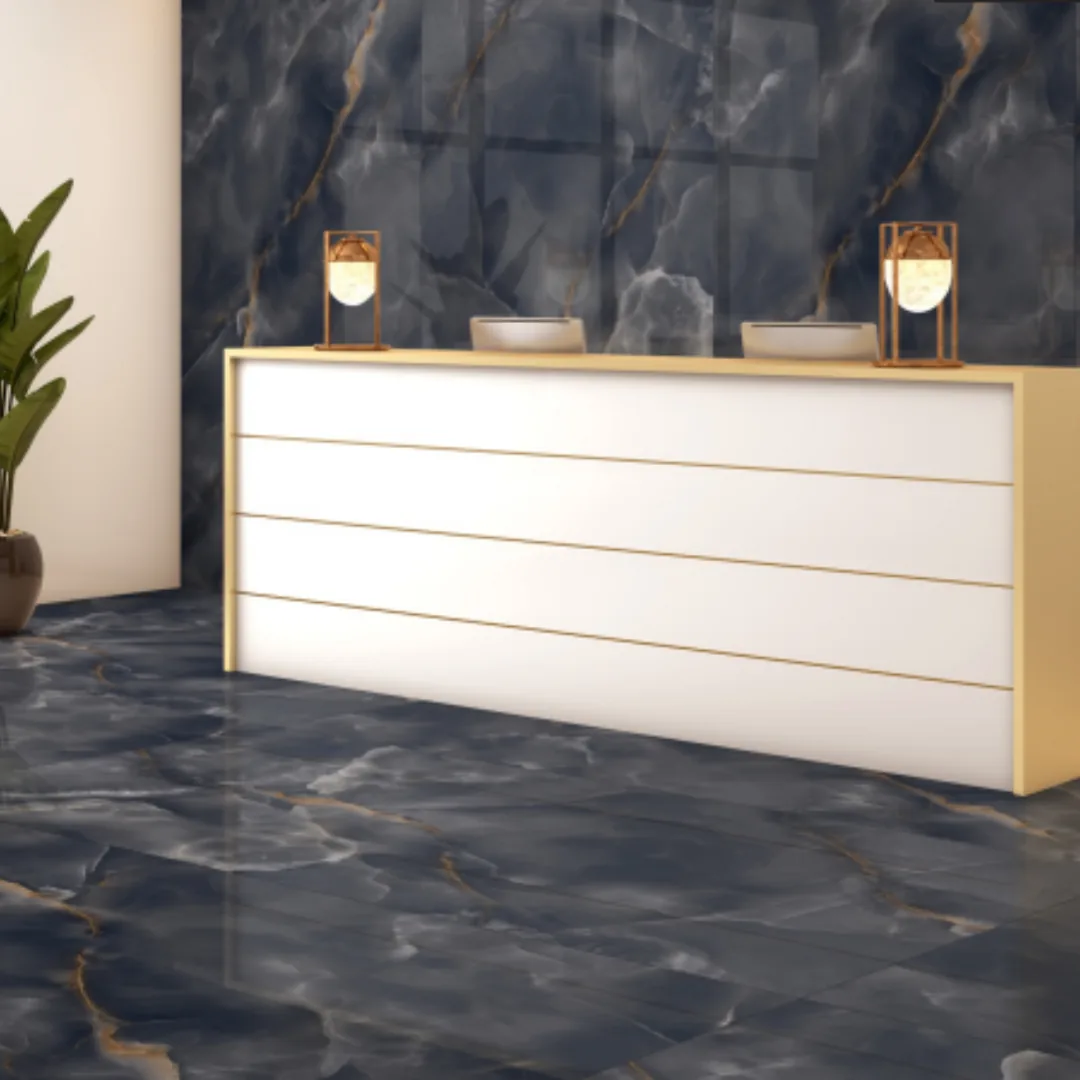 Creanza KJ - Thunder Onyx, marble-look wall tile for bathroom
